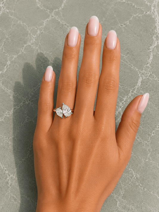Iris - Pear Toi et Moi Lab Grown Diamond Engagement Ring
