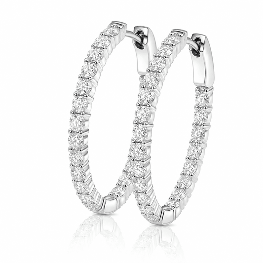 2.45CT Oval Medium Hoops