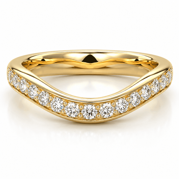 Angela - Pavé Curved Band Cut Lab Grown Diamond Wedding Ring