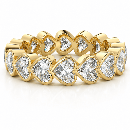 Heart - Heart Shape Bezel East West Lab Grown Wedding Ring
