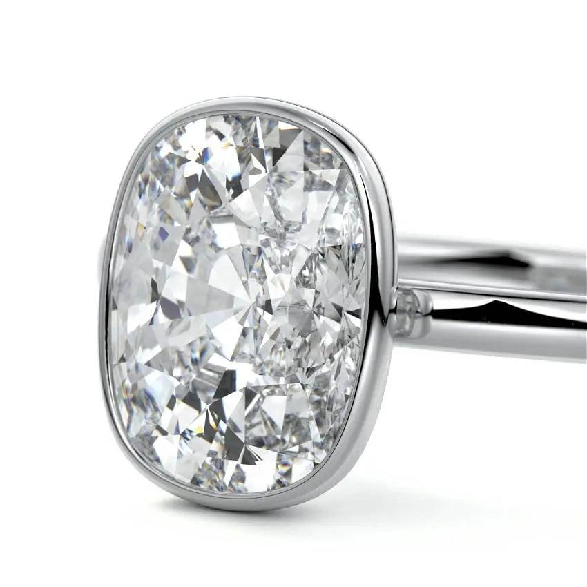Amberly - Cushion Bezel Lab Grown Diamond Engagement Ring - image 7