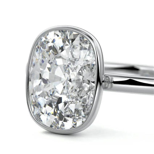 Amberly - Cushion Bezel Lab Grown Diamond Engagement Ring - image 7