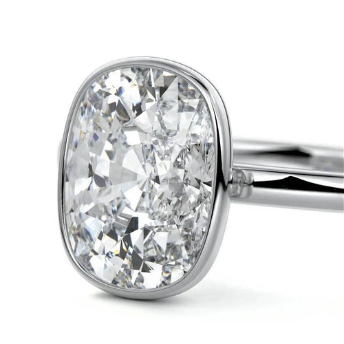 Amber - Cushion Bezel Lab Grown Diamond Engagement Ring Raphana Jewellery