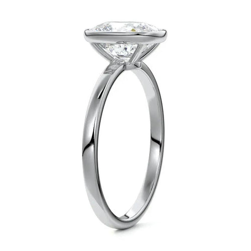 Amber - Cushion Bezel Lab Grown Diamond Engagement Ring Raphana Jewellery