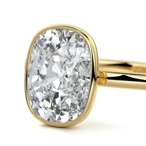 Amber - Cushion Bezel Lab Grown Diamond Engagement Ring Raphana Jewellery