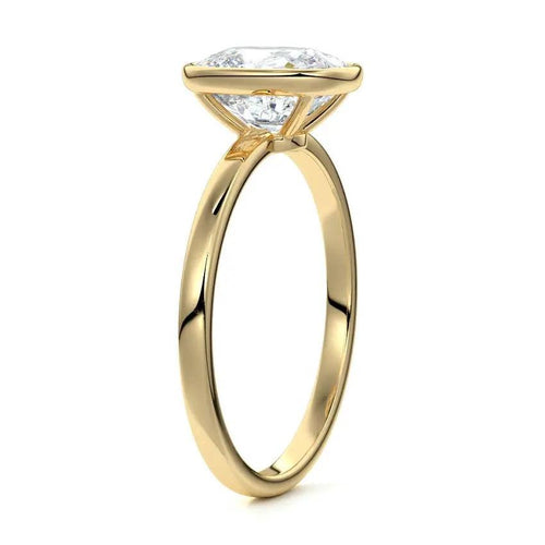 Amber - Cushion Bezel Lab Grown Diamond Engagement Ring Raphana Jewellery