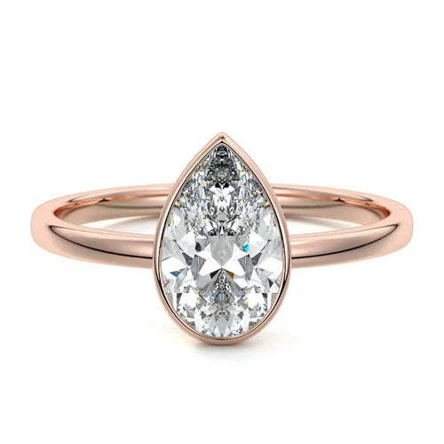Katlyn - Pear Bezel Lab Grown Diamond Engagement Ring Raphana Jewellery