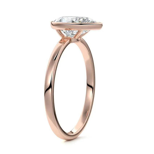 Katlyn - Pear Bezel Lab Grown Diamond Engagement Ring Raphana Jewellery