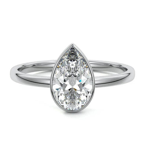 Katlyn - Pear Bezel Lab Grown Diamond Engagement Ring Raphana Jewellery
