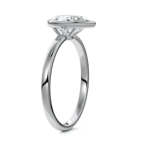 Katlyn - Pear Bezel Lab Grown Diamond Engagement Ring Raphana Jewellery