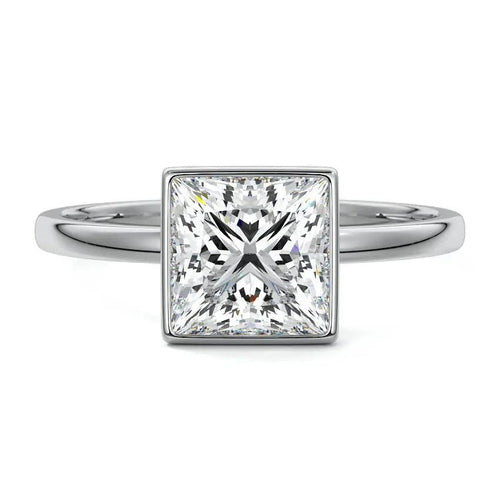 Georgina - Princess Bezel Lab Grown Diamond Engagement Ring Raphana Jewellery