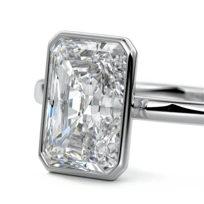 Moana - Radiant Bezel Lab Grown Diamond Engagement Ring - image 7