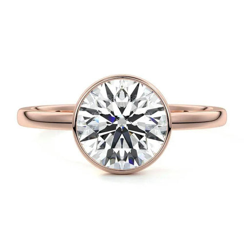 Milly - Round Bezel Lab Grown Diamond Engagement Ring Raphana Jewellery