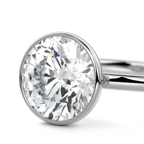 Milly - Round Bezel Lab Grown Diamond Engagement Ring Raphana Jewellery