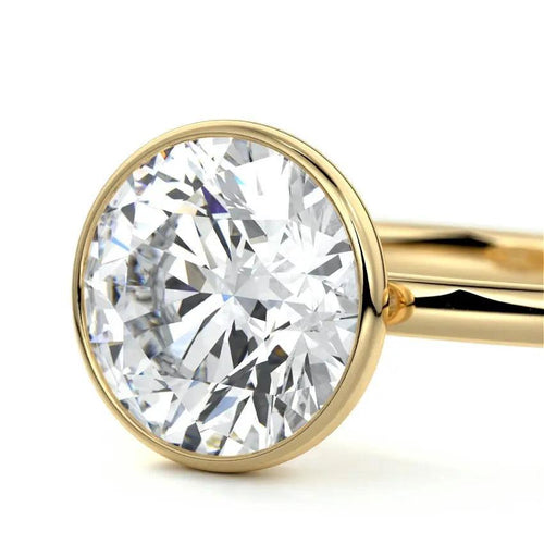 Milly - Round Bezel Lab Grown Diamond Engagement Ring Raphana Jewellery