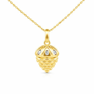 Charm - Hazelnut Pendant Lab Moissanite 14K Gold Nura Lab