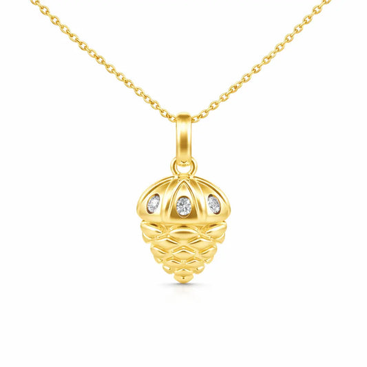 Charm - Hazelnut Pendant Lab Moissanite 14K Gold Nura Lab