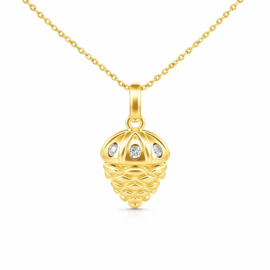 Charm - Hazelnut Pendant Lab Moissanite 14K Gold Nura Lab