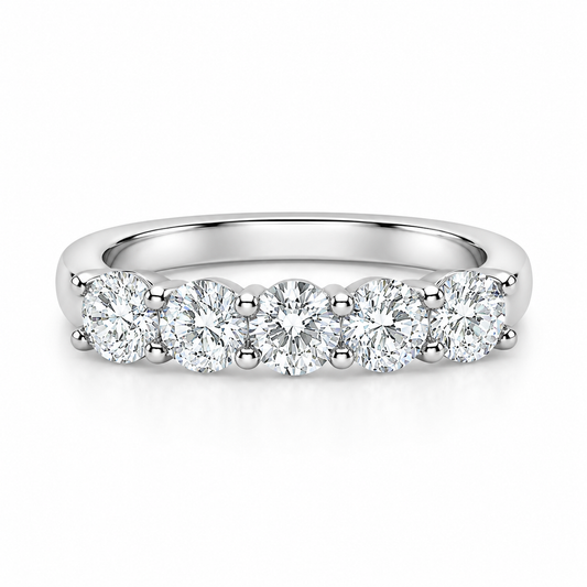 2.5 Carat Round 5-Stone Anniversary Band Ring