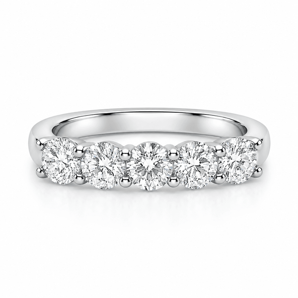 2.5 Carat Round 5-Stone Anniversary Band Ring