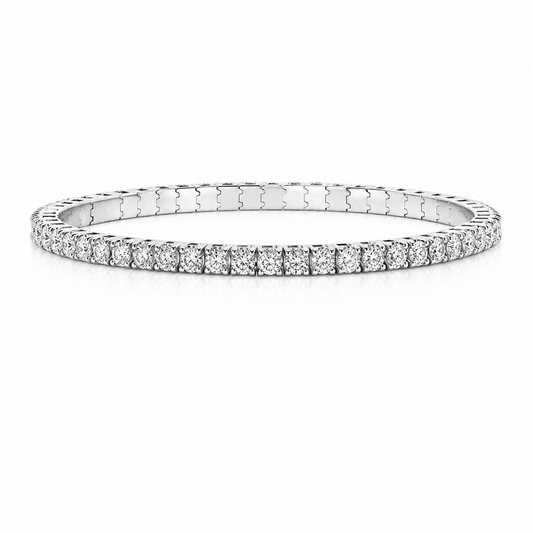 5 Carat Lab Diamond Elastic Tennis Bracelet 14K Gold