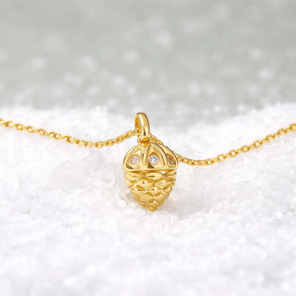 Charm - Hazelnut Pendant Lab Moissanite 14K Gold Nura Lab