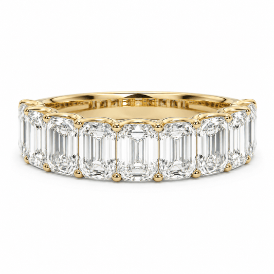 Sophia - Half Eternity 2.7 CTW Emerald Cut Lab Grown Diamond Wedding Ring