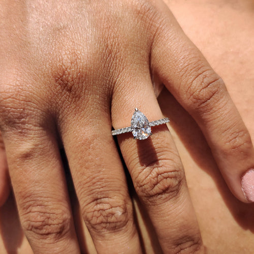 Delphine Paige - Pave Set Diamond Ring In Rose Gold
