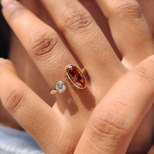 Genevieve Fern - Moval And Round Cut Toi Et Moi Ring