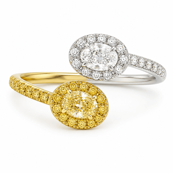 Josie - Toi et Moi White & Yellow Diamond Engagement Ring