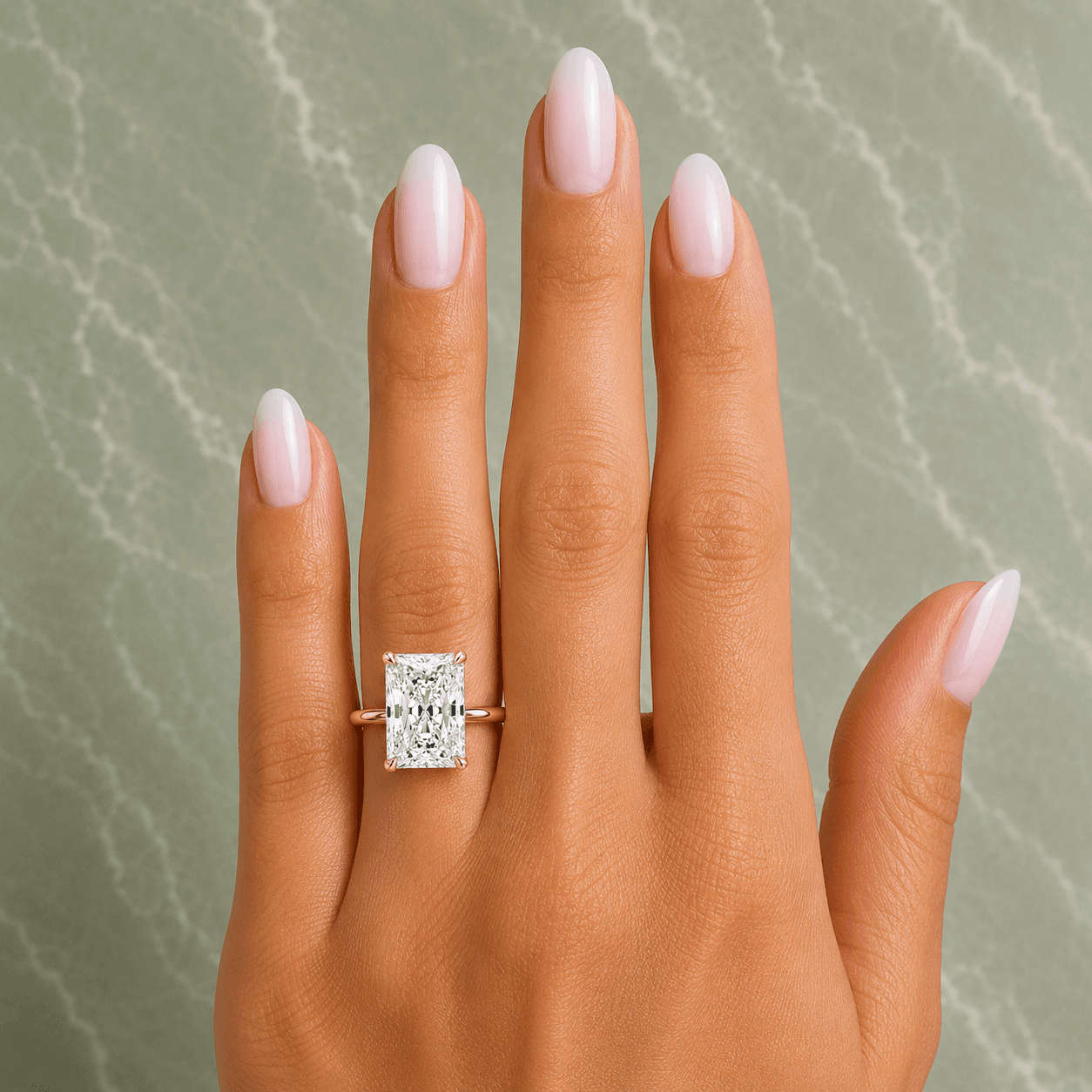 Marta - 2 Carat Radiant Solitaire Moissanite Engagement Ring.