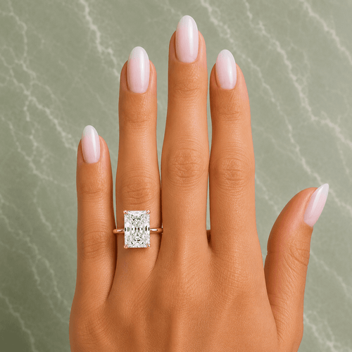 Marta - 2 Carat Radiant Solitaire Moissanite Engagement Ring.