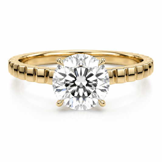 Sky - Round Fluted Solitaire Lab Grown Diamond Engagement Ring