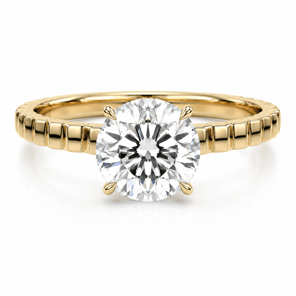 Sky - Round Fluted Solitaire Lab Grown Diamond Engagement Ring