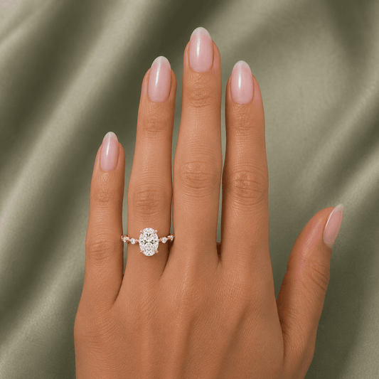 Ruth - Oval Cut Unique Lab Grown Engagement Ring