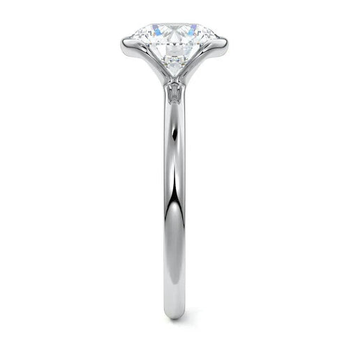 Mary Jay - Half Bezel Round Lab Grown Diamond Engagement Ring Raphana Jewellery