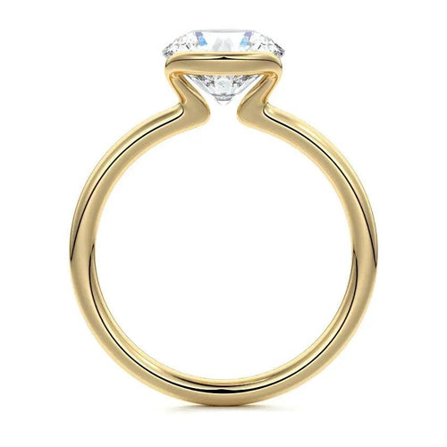 Mary Jay - Half Bezel Round Lab Grown Diamond Engagement Ring Raphana Jewellery