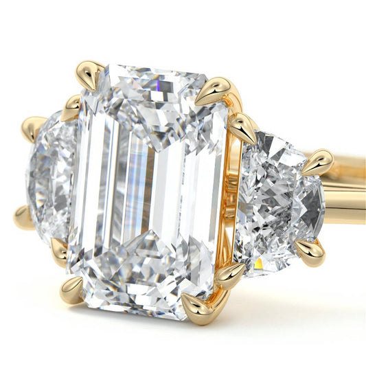 Center stone + two half-moon side stones