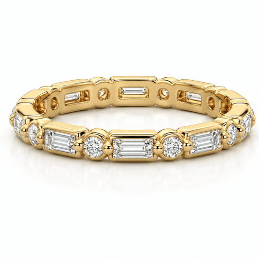 Arlet - Baguette & Round Lab Grown Diamond Wedding Ring