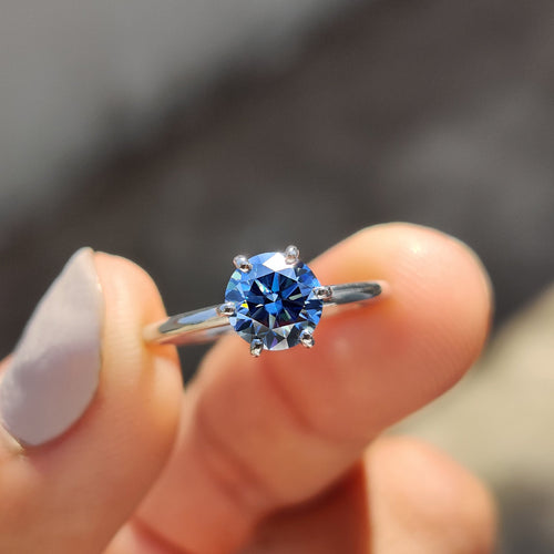 Juliette Sage - Royal Blue Ring In Simple Solitaire Style