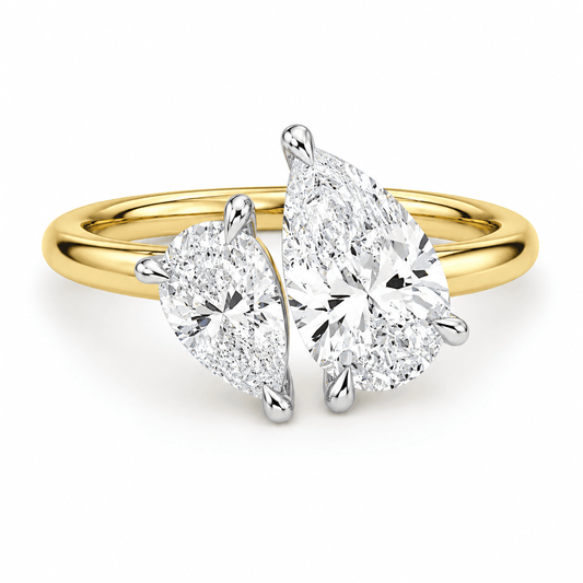 Iris - Pear Toi et Moi Lab Grown Diamond Engagement Ring