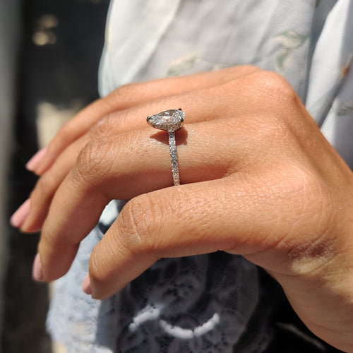 Delphine Paige - Pave Set Diamond Ring In Rose Gold