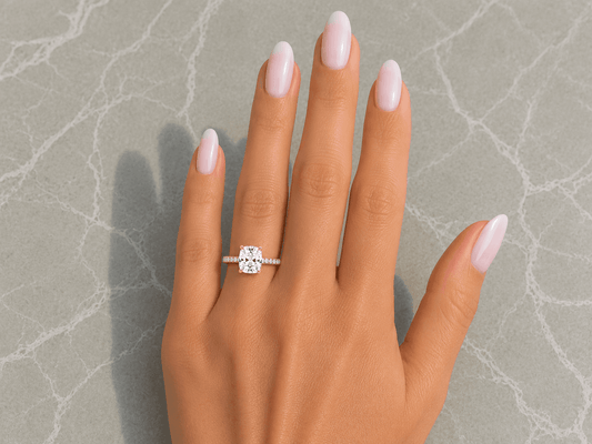 Naomi -  Cushion Pavé Lab Grown Diamond Engagement Ring