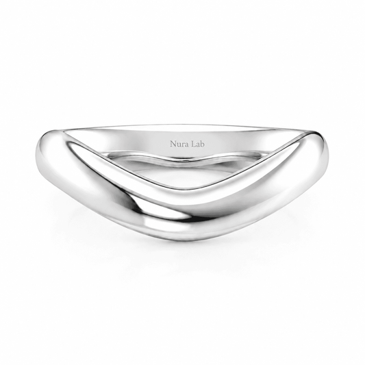 Breno - White Gold Men’s Curved Wedding Ring