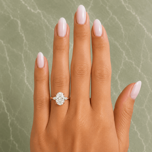 Alora - Oval Trilogy Lab Grown Diamond Engagement Ring