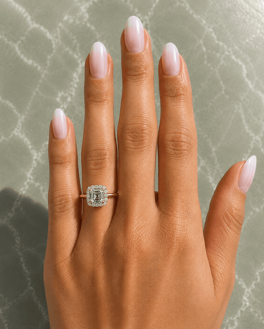 Celestial - Asscher Halo Lab Grown Diamond Engagement Ring