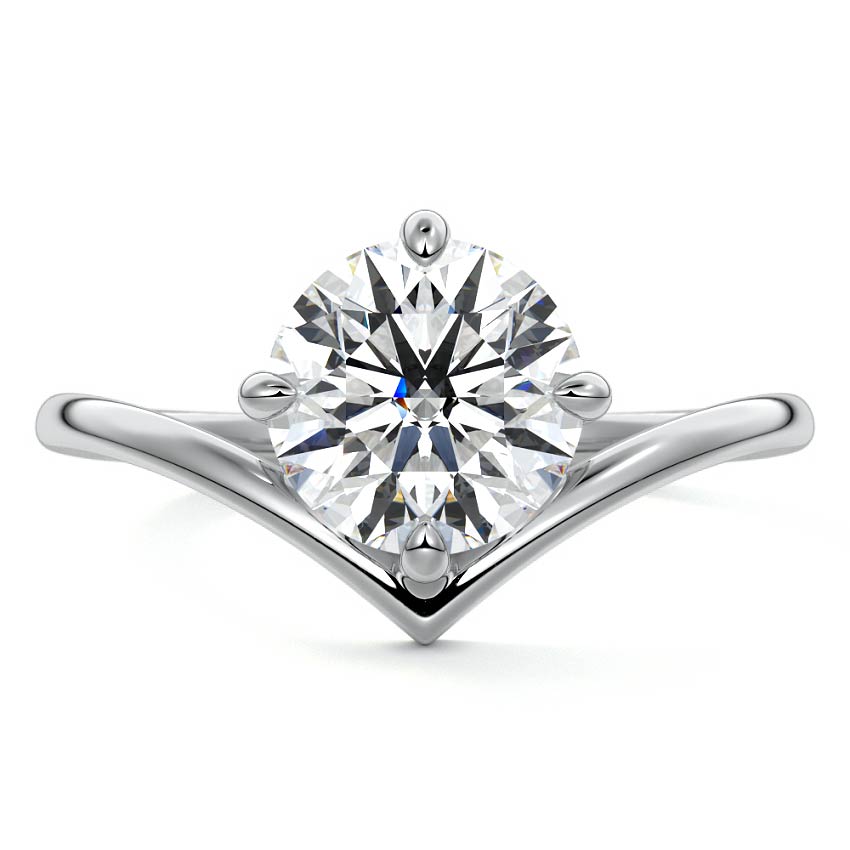 Stella - Round Solitaire Curved Engagement Ring