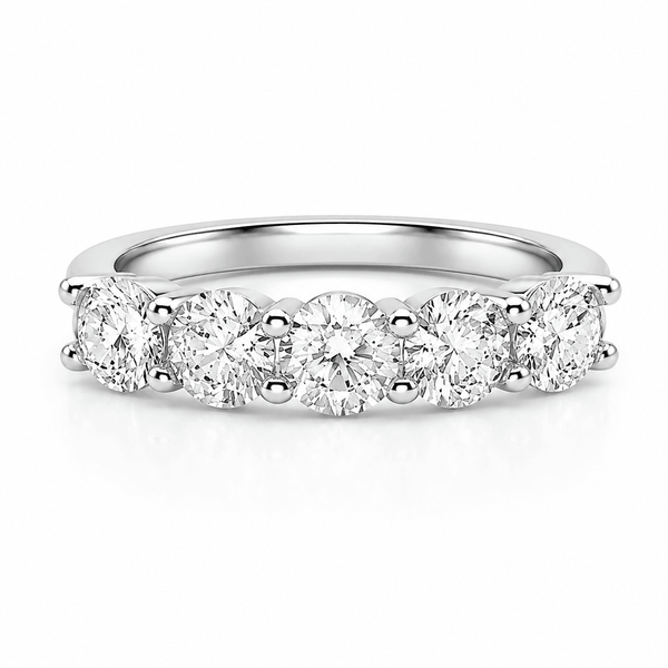 3 Carat Round 5-Stone Anniversary Band Ring