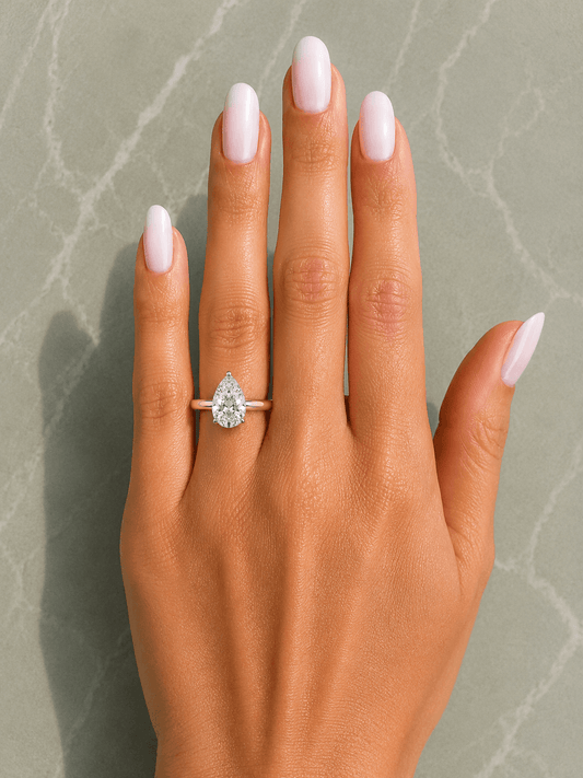 Nora - Pear Lab Grown Solitaire Engagement Ring