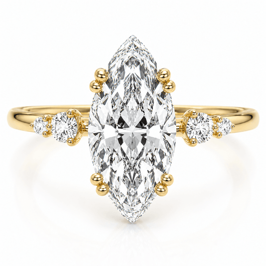 Kiara - Unique Marquise Cut Lab Grown Diamond Engagement Ring